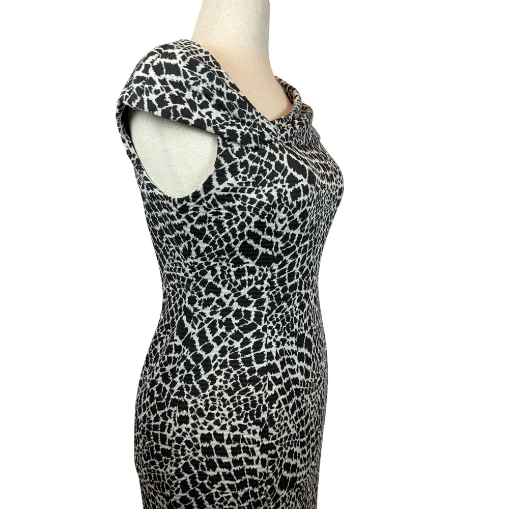 Evan-Picone Animal Print Sheath Dress 10 Stretch Knit Bodycon Cocktail Chic